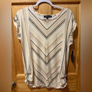 Vintage Rose brand top featuring a striped chevron pattern women’s size M NWT
